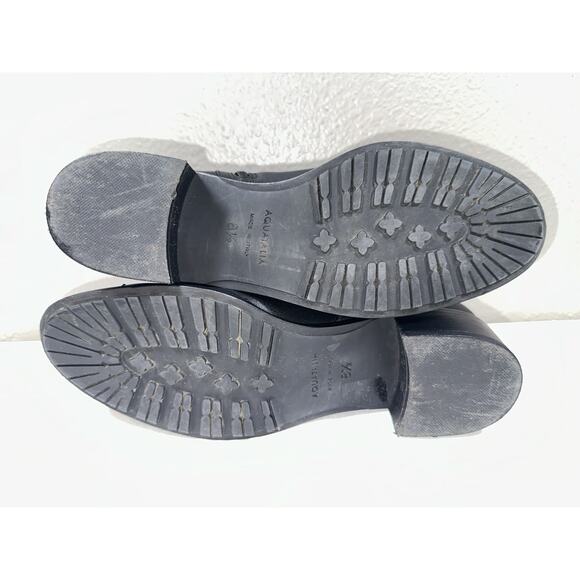 Aquatalia Orva Black Leather Ankle Boots Booties 8.5 Elastic Band Side Zip $450 - Picture 9 of 12